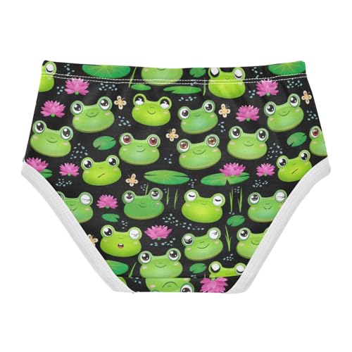 Joisal Cotton Toddlers Underwear Floral Cute Frog Lotus Leaf Black Girl Panties Cute Animals Kids Briefs Undies 2t2