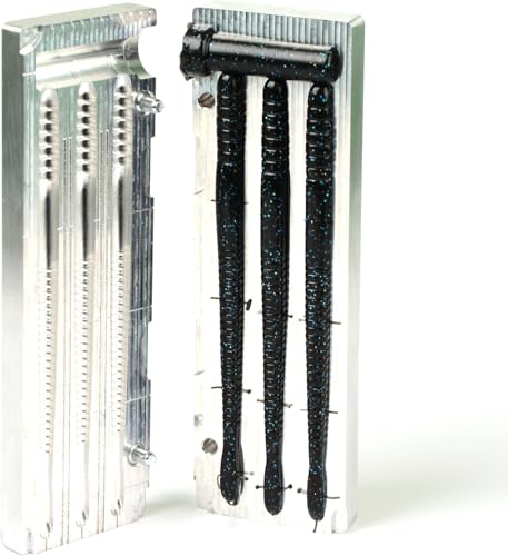 Moule leurre plastique souple injection Roboworm queue droite 15,2 cm 3 cavités
