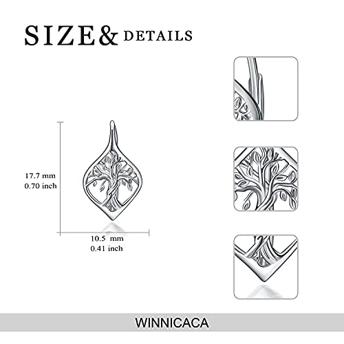 WINNICACA Leverback Earring for Women Sterling Silver Dangle Drop Hoop Earrings for Women Birthday Anniversary Christmas Gifts3