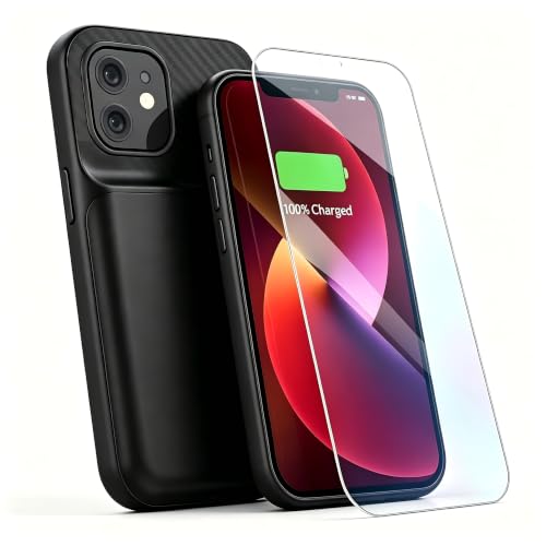 Funda batería iPhone 14 evita pantallas rotas y apagones inesperados con 10000 mAh negros