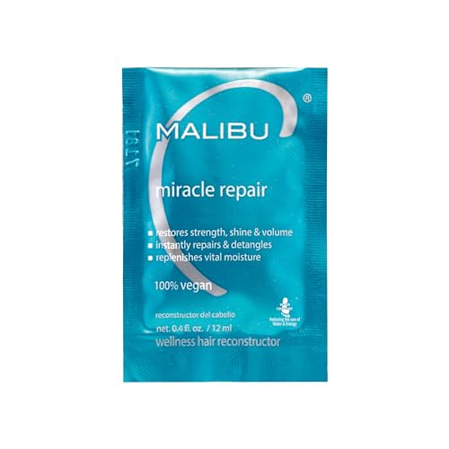 Malibu C Miracle Repair Hair Reconstructor (1 Packet) - Nourishing Hair Repair Treatment for Weak,...