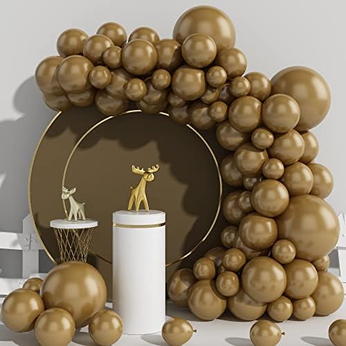 Metallic Gold Balloons 84Pcs, 18 Inch 12 Inch 5 Inch Chrome Gold Balloons, Metallic Latex Balloon for Golden Theme Party, Chrome Gold Party Balloons for Birthday Baby Shower Anniversary Graduation