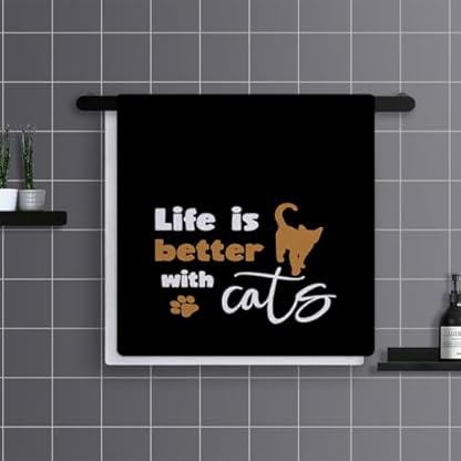 Geschirrtücher Black Cat Print Handtücher Waffeltücher Küchentücher Geschirrhandtücher Saugfähige Trockentücher Küche Multi-Purpose Abtrockentücher Küche Handtuchset 4 Stück (40x60cm)