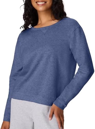 Hanes womens Crewneck Sweatshirt, Ecosmart Fleece Pullover With V-notch, Sweatshirt for Women