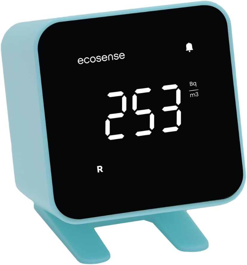 Ecosense EB100 EcoBlu, Home Radon Detector, Capture & Display Results Every 10 Minutes, Short & Long-Term Continuous Monitoring, Easy to Use