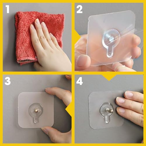 Image of ROWPOZ 2025 Upgraded Drill Free Adhesive Hooks, 20PCS Picture Hangers Without Nails Wall Hooks for Hanging Adhesive Wall Mount Screw Hook, Hang On Wall Without Nails for Kitchen, Bathroom, Home