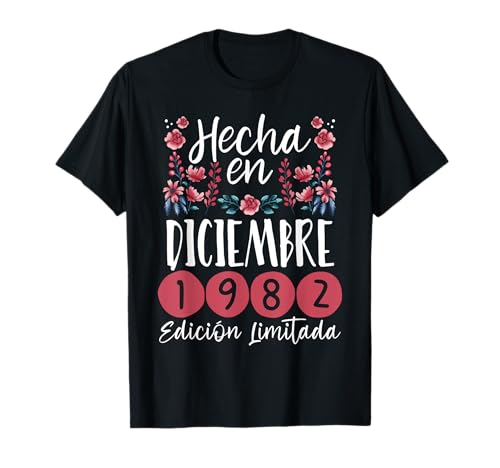 Hecha En Diciembre 1982 Mujer Regalo 41 Años Cumpleaños Camiseta