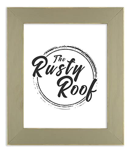 The Rusty Roof-9X12- Distressed Everly Stone Grey - Solid Wood- Handmade Wooden Frame #TOP1