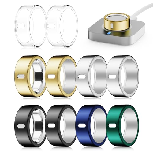 Image of Cover Compatible for Oura Ring 4 /Gen 3 Heritage /Horizon,Scratch Resistant | Charging Directly,Durable TPU Tight Elastic Ring Finger Sleeve for Workout Gym Sleeping Daily Women Men-10 Packs-Size 6