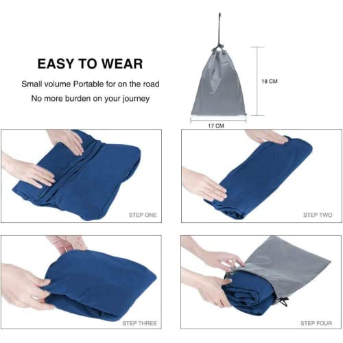 Image of Inflatable Travel Foot Rest Pillow - 3-Layer Adjustable Height Leg Rest for Airplane, Car, Office & Toddler Flight Seat Extender - Soft Flocked PVC, Portable with Pump & Dust Bag (Pack of 2, Blue)