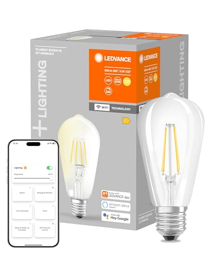 Ampoule E27 WiFi LEDVANCE filament Edison dimmable 2700K blanc chaud équivalent 60W