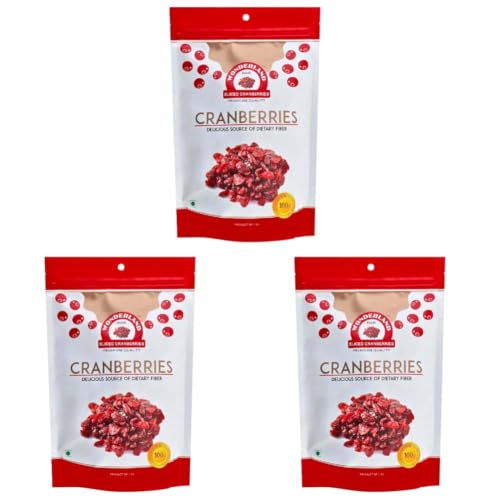 Image of Wonderland Foods 200g Healthy & Tasty Californian Sliced & Dried Cranberry Pouch (Pack of 3)