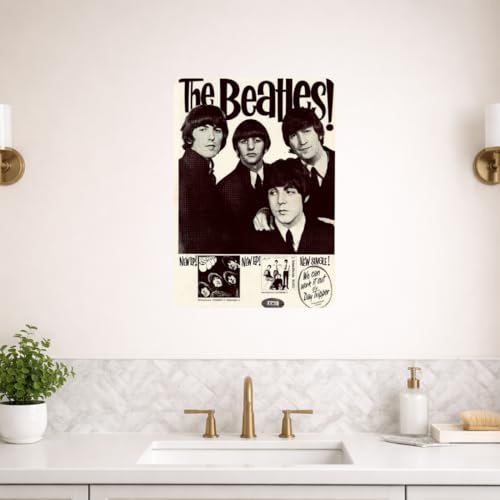 Image of Zesta Bathroom Decor Items Washroom Decor Tin Sign | Aesthetic Posters Wall Poster for Bedroom | Magnetic Cafe Decoration Items / Restaurant Decorations Items | Quirky Home Decor Bar Accent (Beatles (4))