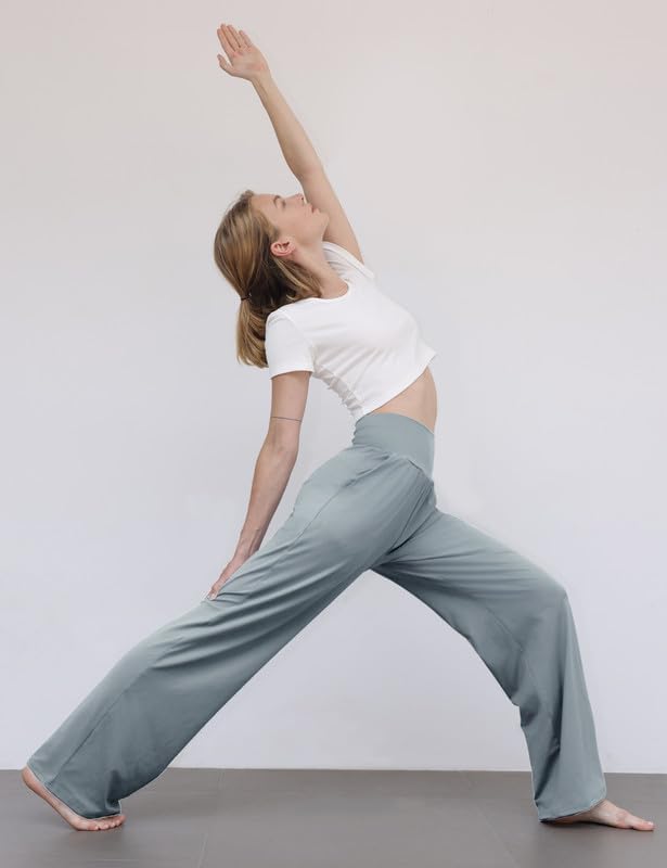 ESOFT Women's Wide Leg Yoga Pants Sweatpants High Waisted Lounge Palazzo with Pockets Comfy Flowy Pants Petite/Regular/Tall - Image 5