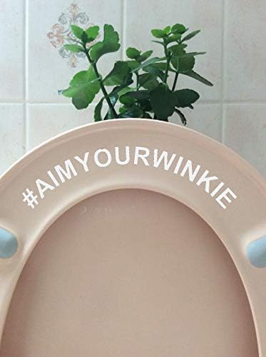 Hashtag Aim Your Winkie Novelty Funny Toilet Seat Sticker/Lid Decal Bathroom Décor (Black)