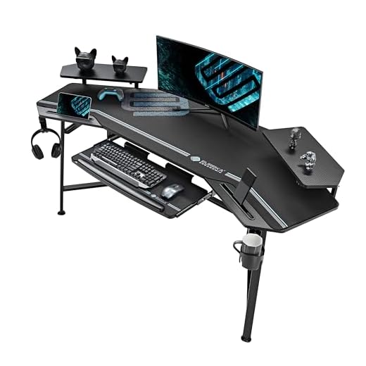 EUREKA ERGONOMIC Gaming Tisch mit LED