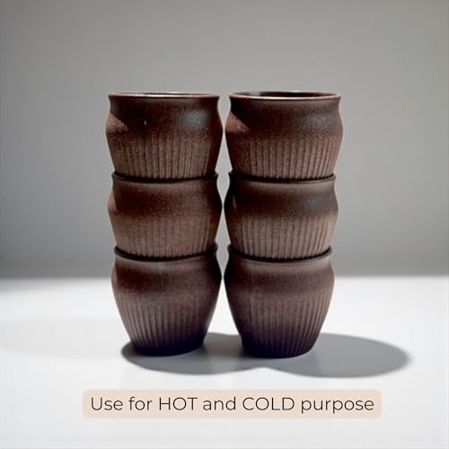 Image of Happy Cove Eco Friendly Cup Set of 6 for Tea | Biocomposite Rice Husk & Bamboo Fibre | 225ml Unbreakable Chai Cups | Microwave Safe Tea Kulhad | Hot & Cold Coffee Mug, Milk & Tea Cup Set