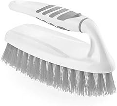 فرشاة بلاستيكية يدوية بمقبض لسهولة تنظيف الأرضيات والسجاد (رمادي)