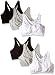 Fruit of the Loom Women's Shirred-Front Racerback Bra (Pack of Six)