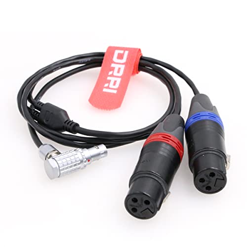 DRRI Audio Inputs Cable Dual XLR 3-Pin Female to 0B 6Pin for ARRI Alexa Mini LF Camera, RA 6P-2*3xlr female - Image 3