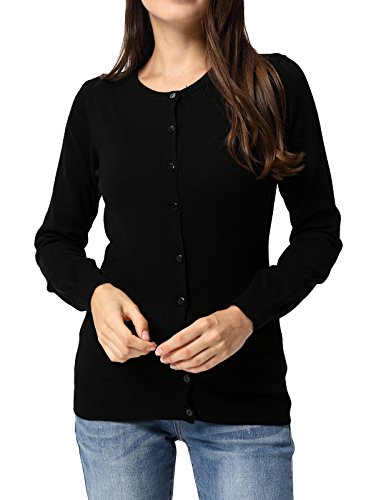 Grace Karin CLAF1006-1_L Long Sleeve Button Down Crew Neck Knit Cardigan Sweater thumb #1