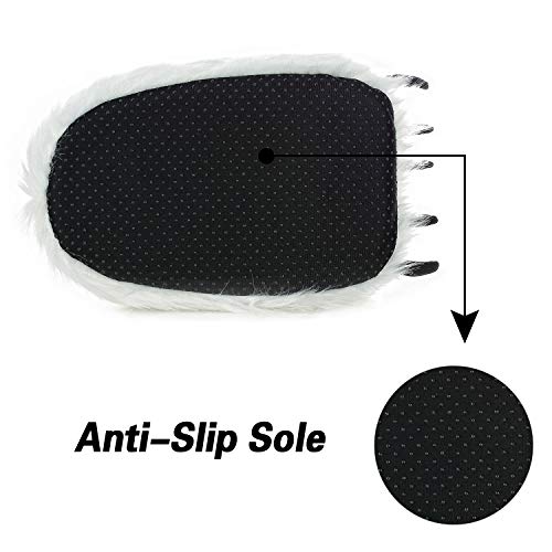 Ibeauti Fuzzy Bear Claw Slippers Animal Paw Polar Bear House Shoes for Women Teens Halloween Christmas Costume Party3