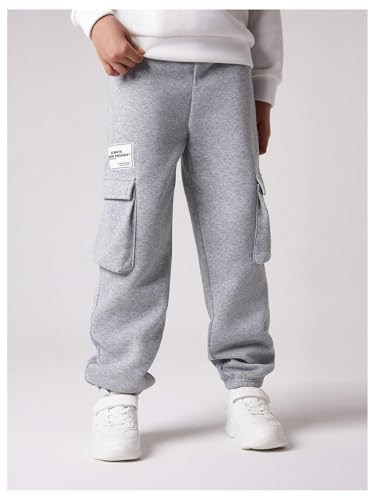 SHENHE Boy's Cargo Jogger Track Pants Elastic Waist Loose Athletic Workout Sweatpants3