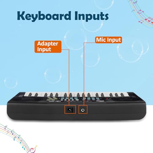 Image of INTERN 37 Keys Digital Piano Keyboard for Kids & Beginners | LED Display, Mic & Adapter | 8 Rhythms, 8 Tones, 22 Demo Songs & 4 Percussion Sounds | Portable Electronic Musical Instrument (3701-KB)
