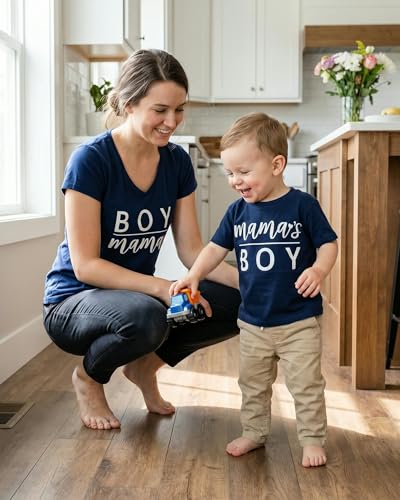 Image of Boy Mama Matching Mommy and Me Outfits Mom Daughter Shirts Mothers Day Outfits Mama Mini Clothing