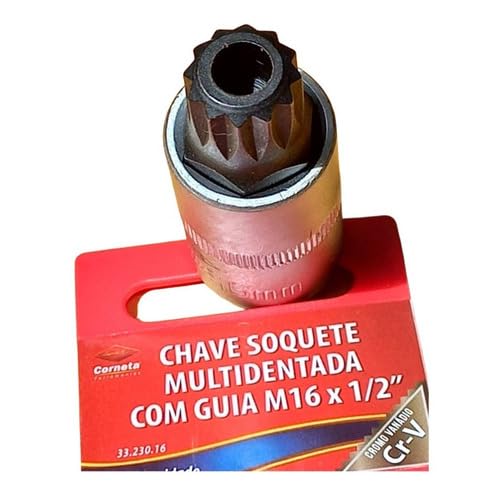 Chave Soquete Multidentada M16 x 1/2 para Bujão de Câmbio, Compatível com VW Golf, Polo, Fox
