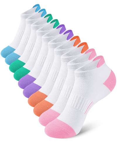 Image of Somaibo 10 Pairs Kids Socks for Boys Girls Low Cut Athletic Ankle Socks Half Cushioned Crew Cotton No Show Socks