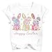 TUIVX Girls Easter Shirt Toddler Coquette Bunnies T-Shirts Kids Brushstroke Cottontail Happy Easter Tops White (4-5 Years)