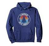 linden new jersey nj vintage graphic retro anni '70 felpa con cappuccio