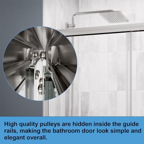 Image of Royal Guard Double Sliding Shower Door,44-48 inch W x 76 inch H,Chrome