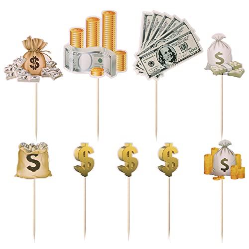 image for Kaoenla Cake Topper, Dollar Happy Birthday Cake Decoration, Money Them