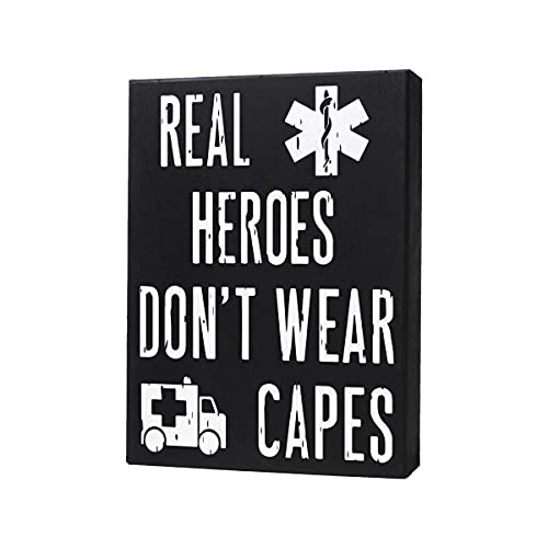 JennyGems EMT Supplies, Real Heroes Don t Wear Capes, Paramedic Gifts, First Responder Signs, EMT Graduation Gift, EMT Gifts, EMS, Retirement Gifts, Ready To Hang, Made in USA