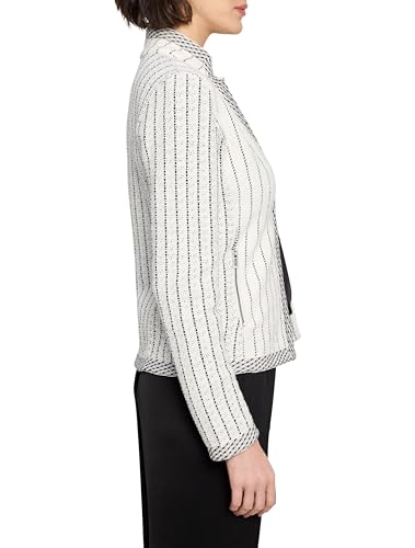 NIC+ZOE Women's Pinstripe Notch Collar Knit Jacket3