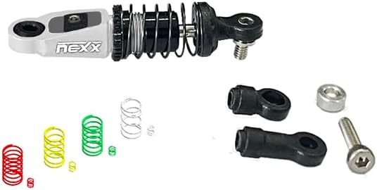 NexxRacing Dual Spring Center Oil Shock Premium - Remote Control Car, RC Car Mini-Z 1/28 Scale Shock Absorber Upgrade Parts (HELIDIRECT) (Black)