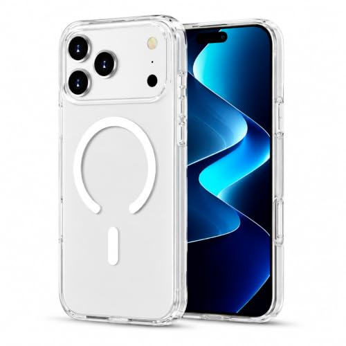 Image of MAGA Back Case Cover for Apple iPhone 17 Pro, Crystal Clear Magnetic Case Compatible with MagSafe, Hybrid Hard PC Back & Soft TPU Bumper, Shockproof Protective Cover - Clear