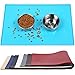 Vivaglory Pet Water Bowl Placemat Large 24''L x 16''W FDA Grade Silicone Food Mat Waterproof Non-Slip Dog Feeding Mat Anti-Messy Design, Turquoise