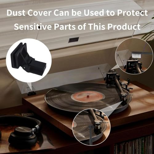 Tapa antipolvo para tocadiscos y cepillo para cuidar vinilos en el salón con TN420 4
