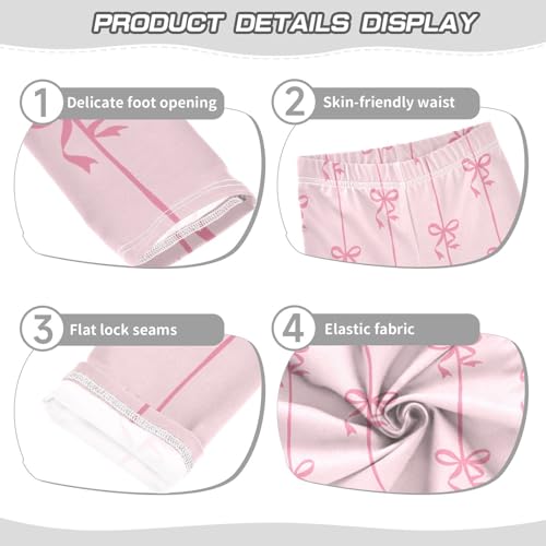 Ribbons Bow Girly Girls Leggings,Workout Leggings for Girls Toddler Athletic Leggings Size for 3-10T3