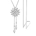 Zealmer Shoopic Crystal Tassel Snowflake Pendant Necklace Long Sweater Necklace for Women Girls
