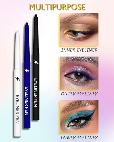 Lápiz delineador de ojos retráctil glitter azul miniatura 6