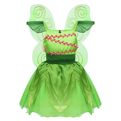 Agoky Disfraz de Hada Campanilla para Niña Cosplay Elfo Princesa Vestido Fantasía...