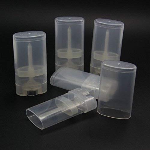 Healthcom 15ml Clear Empty Plastic Deodorant Containers 0.5 Oz New Empty Oval Lip Balm Tubes Oval Deodorant Containers for Lipstick Crayon Chapstick DIY Make Your Own Deodorant Lotion Bar,30 Pack
