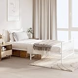 Informations sur la production : couleur : blanc. Matériau : acier. Dimensions totales : 207 x 104,5 x 90,5 cm. Hauteur sous le lit : 26 cm. Taille du matelas adaptée : 100 x 200 cm.