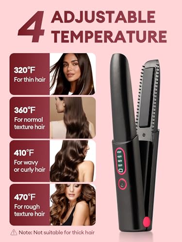 Mini plancha para cabello inalámbrica recargable miniatura 6