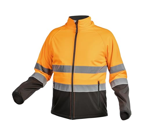 HÖGERT TECHNIK Softshell Warnschutzjacke EXTER Klasse 2 Orange L, Winddicht, Flexibel, Bequem