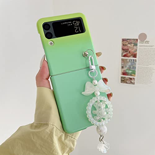 Coque Z Flip 4 Pendentif Arc-en-Ciel Perle Ours Housse Samsung